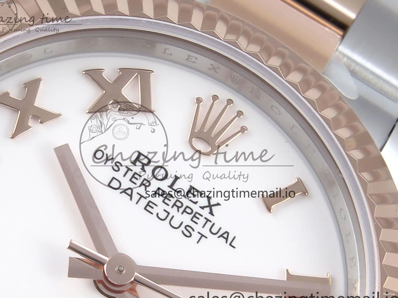 MiroTime 1230 Casual DateJust 31 278271 ARF 1:1 Best Edition 904L Steel White Roman Dial on SS RG Oyster Bracelet ETA 521